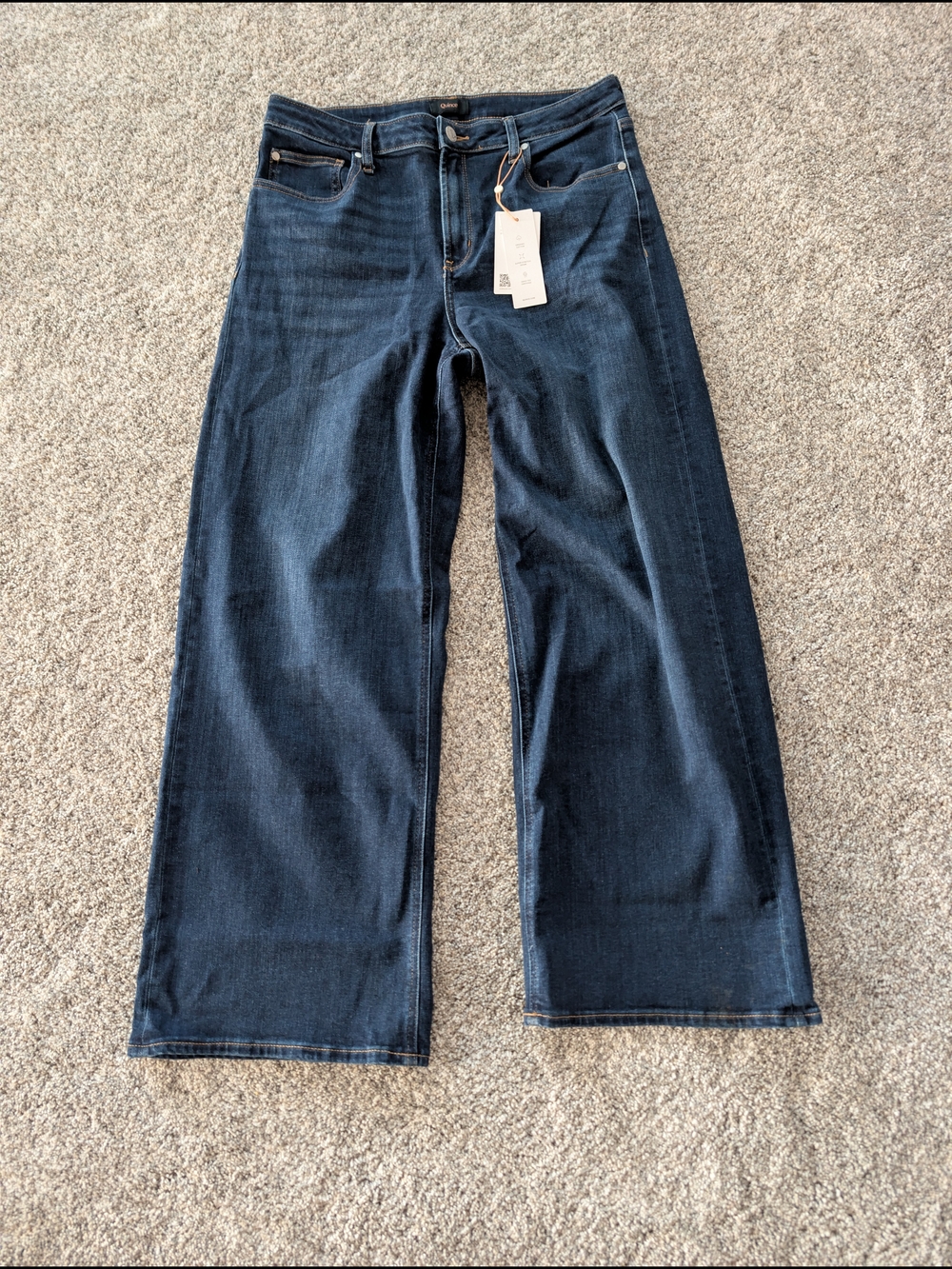 Quince NWT Bell Stretch Wide-Leg Jeans 32" X 30" Midnight Blue